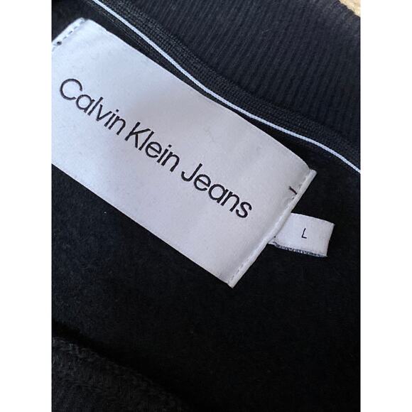 Calvin Klein Jeans Men's Black Logo Long Sleeve Crewneck Sweatshirt Top Size L - Picture 4 of 5